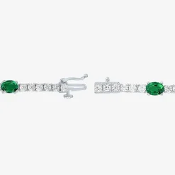 Gemstone Pure Silver Over Brass Tennis Bracelet