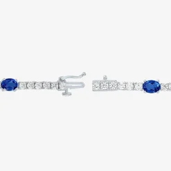 Gemstone Pure Silver Over Brass Tennis Bracelet