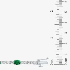 Gemstone Pure Silver Over Brass Tennis Bracelet