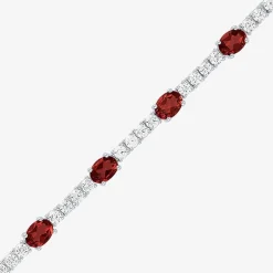 Gemstone Pure Silver Over Brass Tennis Bracelet