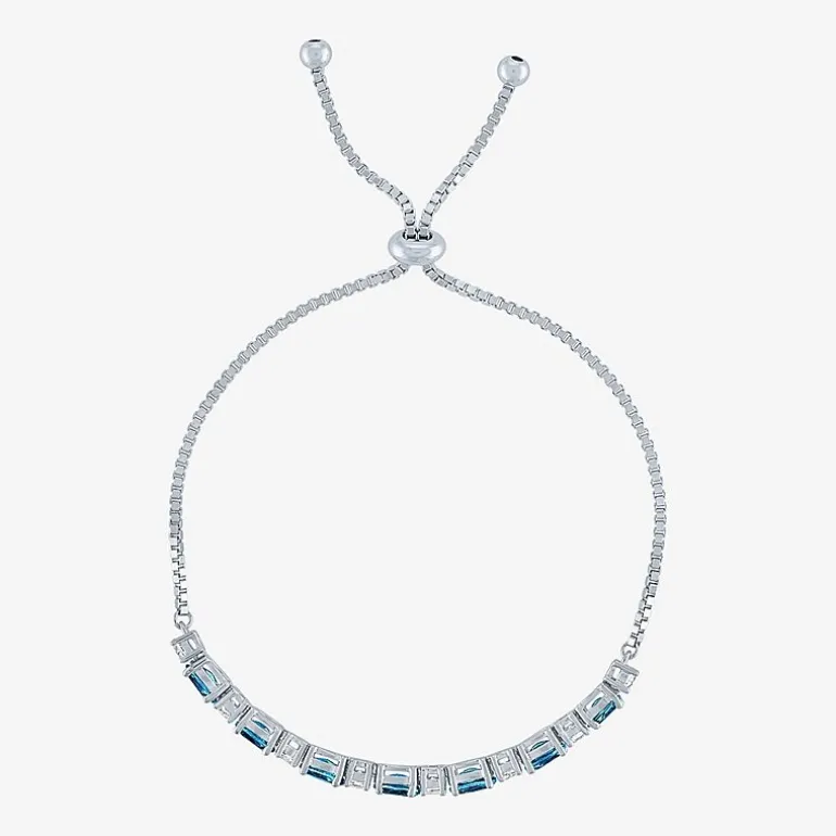 Gemstone Sterling Silver Bolo Bracelet