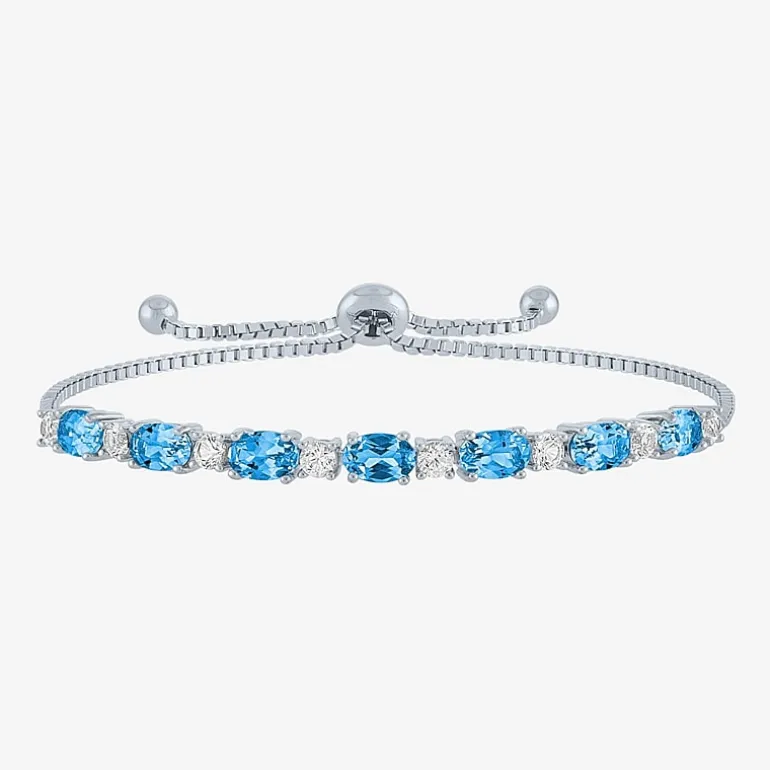 Gemstone Sterling Silver Bolo Bracelet