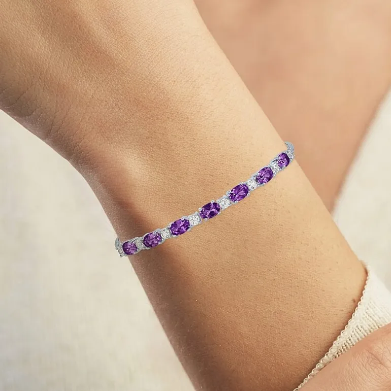 Gemstone Sterling Silver Bolo Bracelet