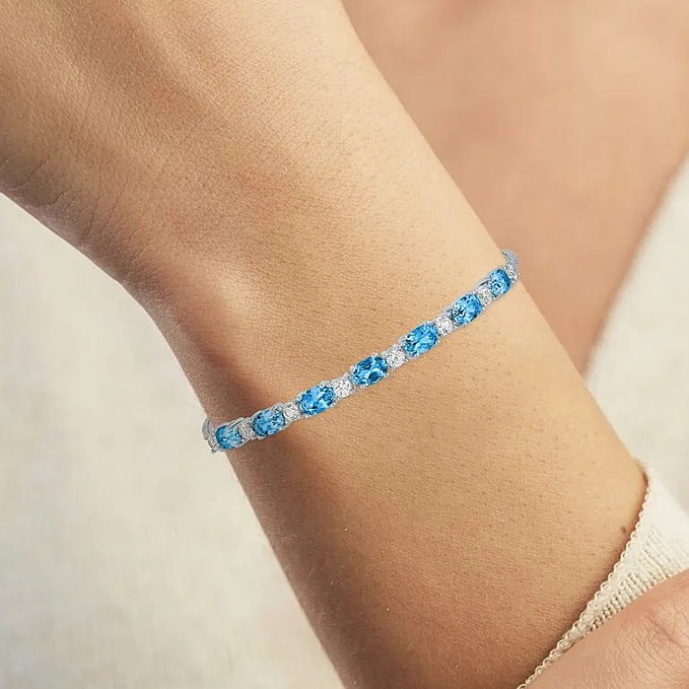 Gemstone Sterling Silver Bolo Bracelet