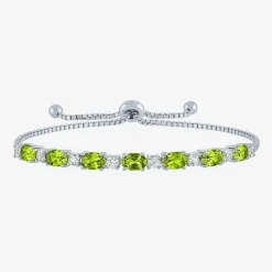 Gemstone Sterling Silver Bolo Bracelet