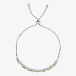 Gemstone Sterling Silver Bolo Bracelet