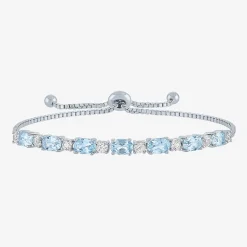 Gemstone Sterling Silver Bolo Bracelet