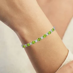 Gemstone Sterling Silver Bolo Bracelet