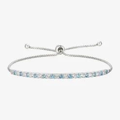 Gemstone Sterling Silver Bolo Bracelet