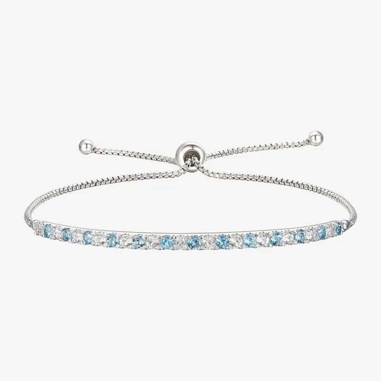 Gemstone Sterling Silver Bolo Bracelet