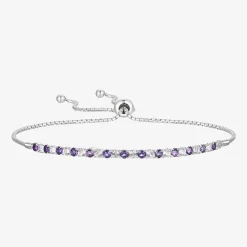 Gemstone Sterling Silver Bolo Bracelet