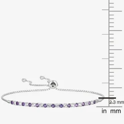 Gemstone Sterling Silver Bolo Bracelet