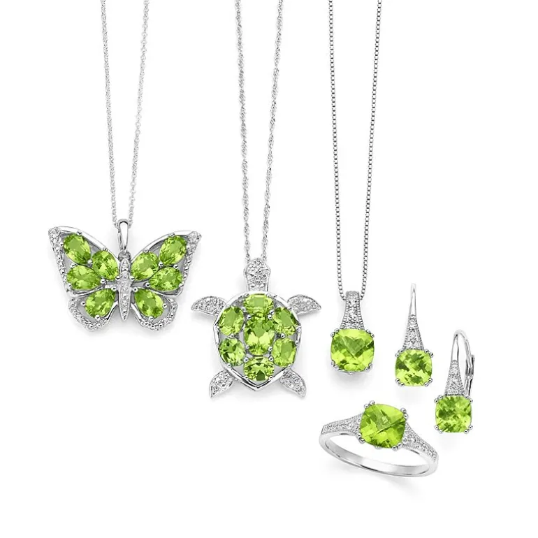 Gemstone Sterling Silver Cushion Pendant Necklace