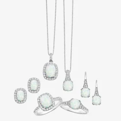 Gemstone Sterling Silver Cushion Drop Earrings