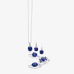 Gemstone Sterling Silver Cushion Drop Earrings