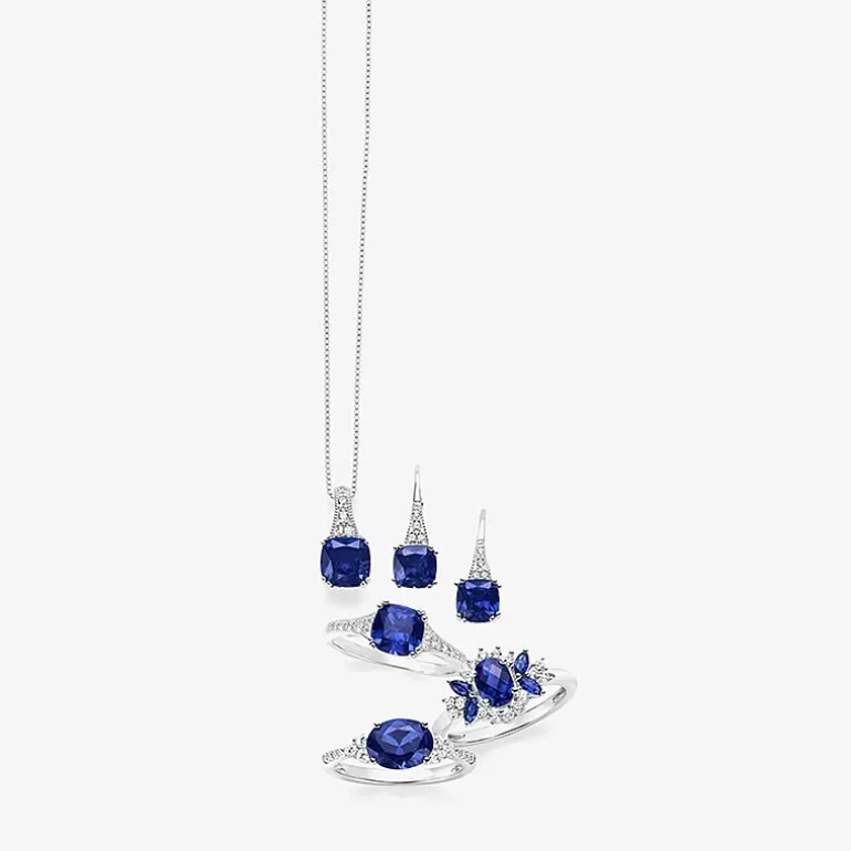 Gemstone Sterling Silver Cushion Drop Earrings