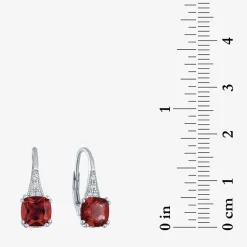 Gemstone Sterling Silver Cushion Drop Earrings