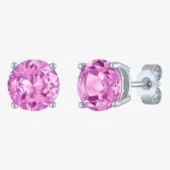 Gemstone Sterling Silver 7mm Stud Earrings