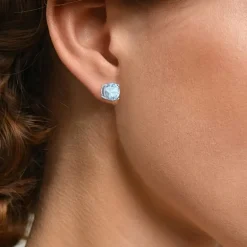 Gemstone Sterling Silver 7mm Stud Earrings