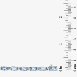 Gemstone Sterling Silver Oval 7.5 Inch Tennis Bracelet
