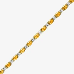 Gemstone Sterling Silver Oval 7.5 Inch Tennis Bracelet