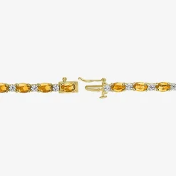 Gemstone Sterling Silver Oval 7.5 Inch Tennis Bracelet