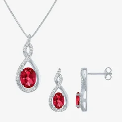 Gemstone Sterling Silver 2-pc. Oval Jewelry Set
