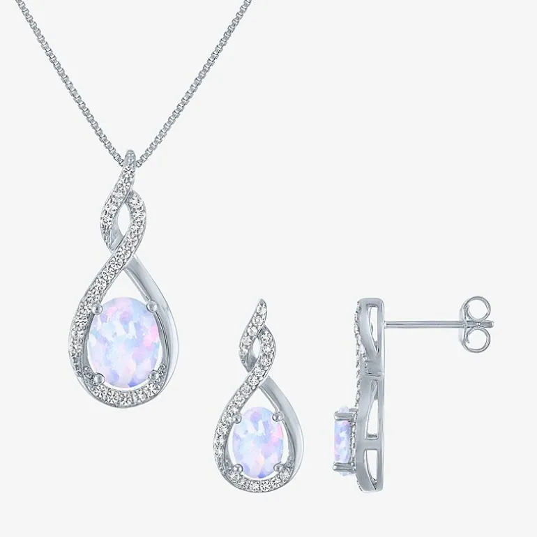 Gemstone Sterling Silver 2-pc. Oval Jewelry Set