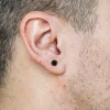 Genuine Black Onyx 18K Gold Over Silver 7.3mm Stud Earrings