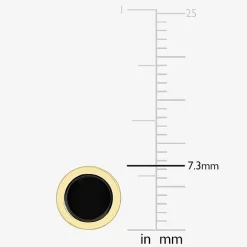 Genuine Black Onyx 18K Gold Over Silver 7.3mm Stud Earrings