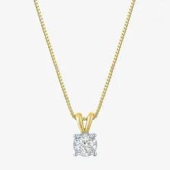 (G-H / I1-I2) Womens 1/5 CT. Lab Grown White Diamond Sterling Silver Round 18 Inch Pendant Necklace