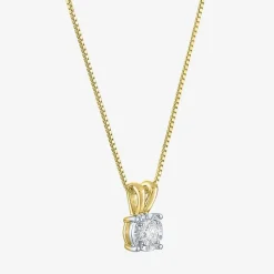 (G-H / I1-I2) Womens 1/5 CT. Lab Grown White Diamond Sterling Silver Round 18 Inch Pendant Necklace