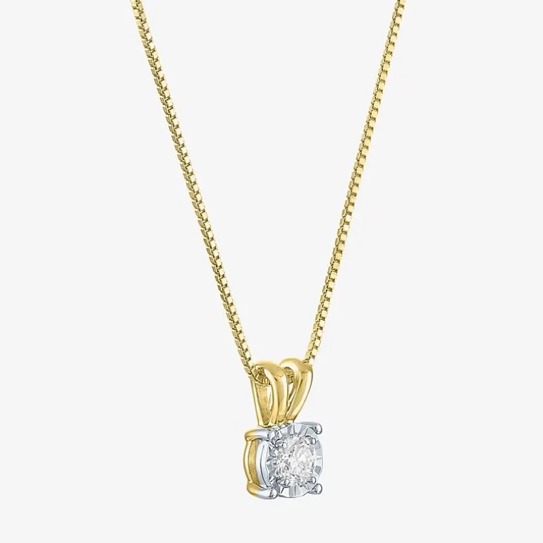 (G-H / I1-I2) Womens 1/5 CT. Lab Grown White Diamond Sterling Silver Round 18 Inch Pendant Necklace