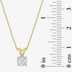 (G-H / I1-I2) Womens 1/5 CT. Lab Grown White Diamond Sterling Silver Round 18 Inch Pendant Necklace