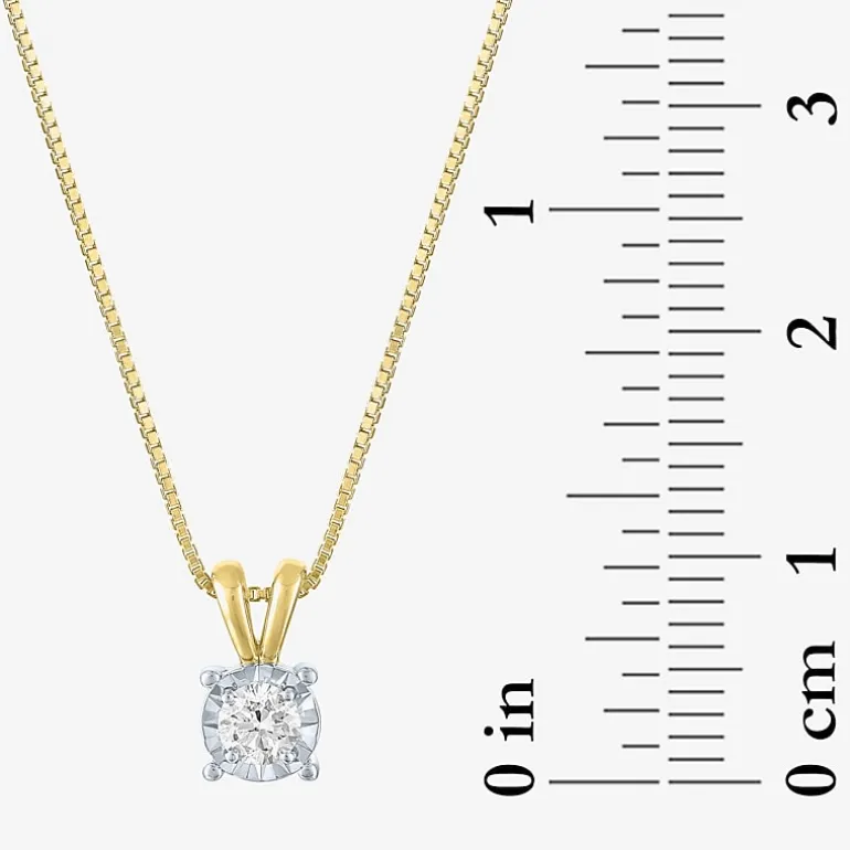 (G-H / I1-I2) Womens 1/5 CT. Lab Grown White Diamond Sterling Silver Round 18 Inch Pendant Necklace