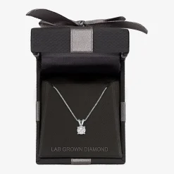 (G-H / I1-I2) Womens 1/5 CT. Lab Grown White Diamond Sterling Silver Round 18 Inch Pendant Necklace