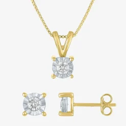 (G-H / I1-I2) Womens 1/3 CT. T.W. Lab-Grown Diamond Sterling Silver Round 2-pc. Jewelry Set