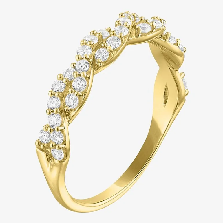 (G-H / I1-I2) Womens 1/2 CT. T.W. Lab Grown White Diamond 10K Gold Wedding Band