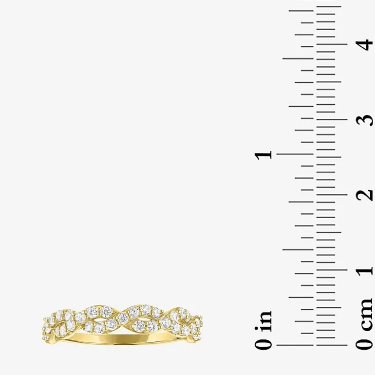 (G-H / I1-I2) Womens 1/2 CT. T.W. Lab Grown White Diamond 10K Gold Wedding Band
