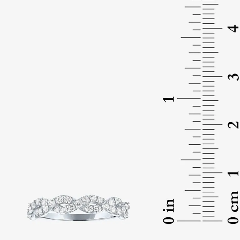 (G-H / I1-I2) Womens 1/2 CT. T.W. Lab Grown White Diamond 10K Gold Wedding Band