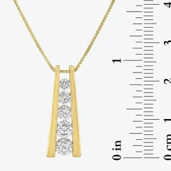(G-H / SI2-I1) Womens 1 CT.T.W. Lab-Grown Diamond 10K White or Yellow Gold Pendant Necklace