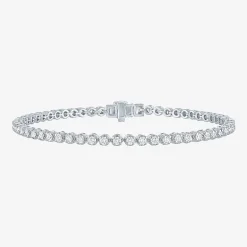 (G-H / Si2-I1) Womens 2 CT. T.W. Lab Grown White Diamond Sterling Silver 7.25 Inch Tennis Bracelet