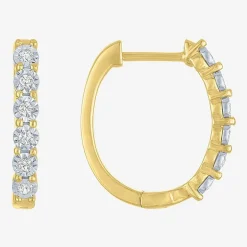(G-H, Si2-I1) Womens 1/7 CT. T.W. Lab Grown White Diamond 14K Gold Over Silver 2 Pair Earring Set