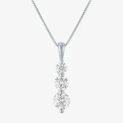 (G-H/Si2-I1) Womens 1 1/2 CT. T.W. Lab Grown White Diamond Sterling Silver 18 Inch Pendant Necklace