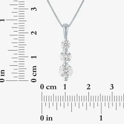 (G-H/Si2-I1) Womens 1 1/2 CT. T.W. Lab Grown White Diamond Sterling Silver 18 Inch Pendant Necklace