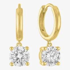 (G-H, Si2-I1) Womens 2 CT. T.W. Lab Grown White Diamond 14K Gold Over Silver 20.2mm Round Hoop Earrings