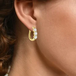 (G-H, Si2-I1) Womens 2 CT. T.W. Lab Grown White Diamond 14K Gold Over Silver 16.7mm Round Hoop Earrings