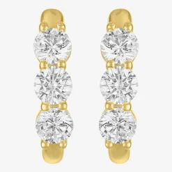 (G-H, Si2-I1) Womens 2 CT. T.W. Lab Grown White Diamond 14K Gold Over Silver 16.7mm Round Hoop Earrings