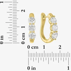 (G-H, Si2-I1) Womens 2 CT. T.W. Lab Grown White Diamond 14K Gold Over Silver 16.7mm Round Hoop Earrings