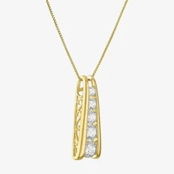 (G-H, Si2-I1) Womens 2 CT. T.W. Lab Grown White Diamond 10K Gold 18 Inch Pendant Necklace